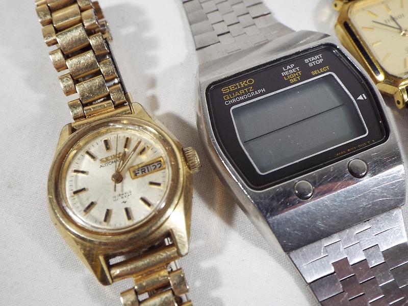 A mixed lot of five wristwatches to include two lady's watches by Tissot and Seiko, - Image 2 of 4