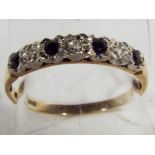 A lady's 9ct gold sapphire and diamond eternity ring, size P1/2, approximate weight 1.