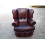 A good quality leather reclining chair 103 cm x 98 cm x 85 cm (see lot 60A for matching 3-seater