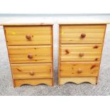 Two pine bedside cabinets,