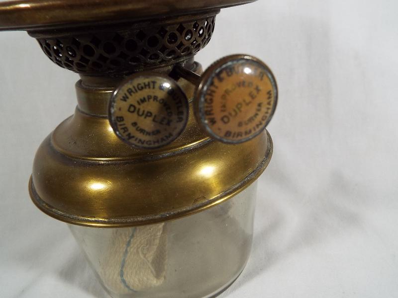 A Wright & Butler improved Duplex burner oil lamp, - Image 4 of 5