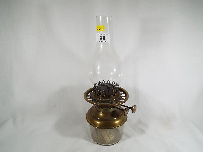 A Wright & Butler improved Duplex burner oil lamp, - Image 5 of 5