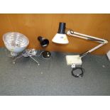 A Pifco Infrapower infra-red & radiant heat lamp and two further lamps