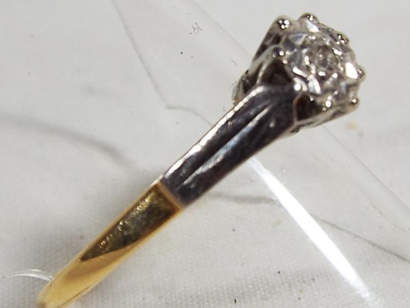 A lady's 18ct gold solitaire diamond ring, size P1/2, approximate weight 2. - Image 2 of 2