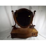 A good quality oak dressing table mirror with two small drawers 52 cm x 44 cm x 22 cm