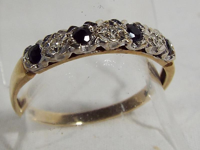 A lady's 9ct gold sapphire and diamond eternity ring, size P1/2, approximate weight 1. - Image 2 of 2