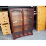 A modern glass fronted display cabinet,