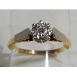 A lady's 18ct gold solitaire diamond ring, size P1/2, approximate weight 2.