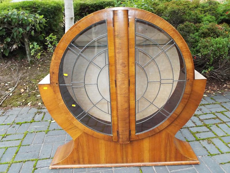 A good quality Art Deco circular display cabinet, - Image 2 of 2