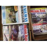 A very large collection of Model Rail and Railway Modeller magazines contained in two boxes - (2)