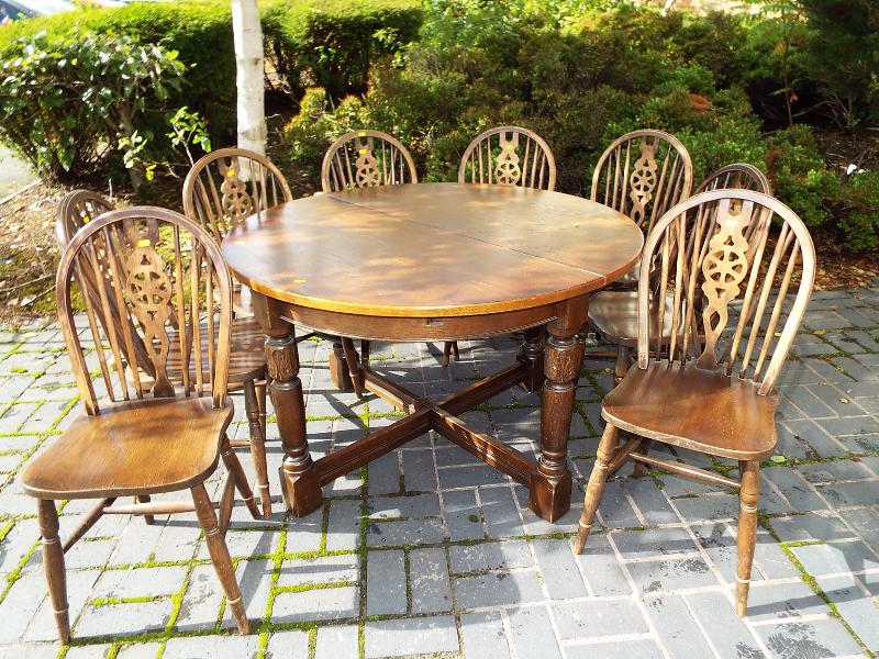 Eight good quality JC oak dining chairs (8) - (the table in the image is not included in this lot -