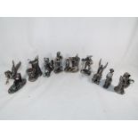 A collection of nine Myth and Magic pewter figurines to include The Spirited Pegasus, The Minotaur,