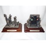 Two Myth and Magic pewter figurines on wooden plinths entitled The Magical Vision and The Sentinels