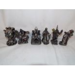 A collection of six Myth and Magic pewter figurines to include The Earth Wizard, The Dragon Gateway,