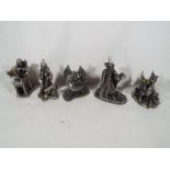 A collection of five Myth and magic pewter figurines to include the Ice Dragon,