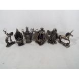 A collection of six Myth and Magic pewter figurines to include Fantasy and Legend Into Merlin's