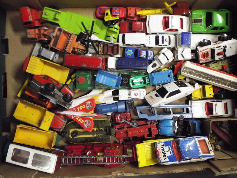 A collection of die cast model motor vehicles to include Matchbox Corgi and similar