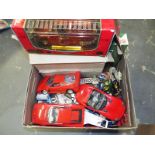 A small quantity of playworn diecast model motor vehicles, a pool set,
