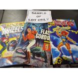 Two boxes containing a large quantity of unsorted comics, children's annuals,