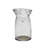 A Carlo Moretti clear glass vase with a flared rib neck, incised mark with applied label. Height: