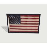 Vintage Stars and Stripes c,1970 Vintage American flag, framed. new frame. height: 94cm Depth: