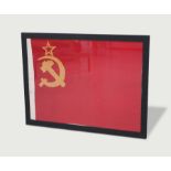Russian flag c,1970 Vintage Russian flag, framed. new frame height: 91cm Depth: Width: 122cm