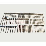George Nelson Cutlery c. 1955 Carvel Hall stainless steel set. 85 pieces in all: 12 sets of fork,