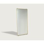 Large brass framed mirror c,1965 Large scale mirror with lacquered brass frame and original backing,