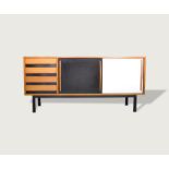 Consado Sideboard c,1958 Veneered ash, melamine and painted iron two door and four drawer  sideboard