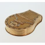 A Rare Gold Music Box. French. Probably Paris early 19th century. Makers mark IG over R. With