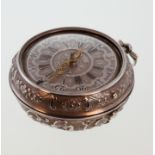 George Graham. A Pair Cased Verge Watch. Early 18th century. The 40mm silver dial with gold hands.