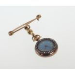 Le Roy & Fils. A Yellow Gold and Diamond Set Ladys Keyless Pendant Watch. Late 19th century. The