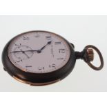 George Edward & Sons. Glasgow. A Fine Gun Metal Cased Keyless Openface Minute Repeating Pocket