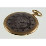 Cartier. An 18 Carat Yellow Gold Slim Keyless Openface Pocket watch. The signed 35mm silver dial