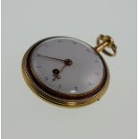 A Fine 18th Century English Keywound Verge Openface Gold and Enamel Pocket Watch. The The 33mm white