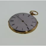 A Fine Swiss 18carat Yellow Gold Slim Keywound Openface Quarter Repeating Pocket Watch. Circa