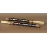 A Rare Near Matching Pair of 18th/19th Century Chinese Qing Dynasty Ivory Chop Sticks with ornate