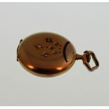 An 18 Carat Yellow Gold and Diamond Set Keyless Openface Fob Watch. Circa 1880. The 20mm dial signed