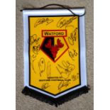 Watford FC pennant signed by this season