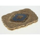 A Yellow Gold and Turquoise Enamel Lady's Calling Card Case. Second half of the 19th century. Of