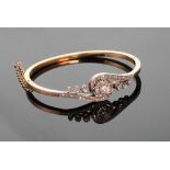 A French Diamond Set Bangle. Set in 18 c