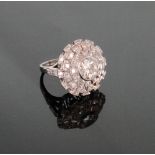 A Fine French Diamond Cluster Ring. Set