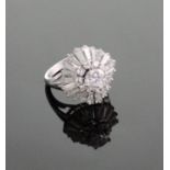 A Diamond Set Cocktail Ring. Set in high