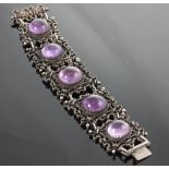 A Fine Antique Cabochon Amethyst and Sil