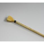 A Whale Bone Marine Ivory Stick. 19th ce