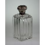 A Large Edwardian Silver Topped Scent Bo