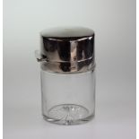 A Large Victorian Silver Topped Scent Bo