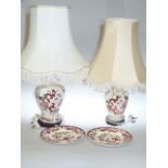Two Masons Mandalay red table lamps and