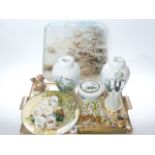 Chinese porcelain tray, pair of Spode 'Siam' ginger jars and lidded pot, Royal Doulton plate,