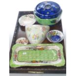 Collection of Maling china including wall pocket, bulb bowl, dishes,